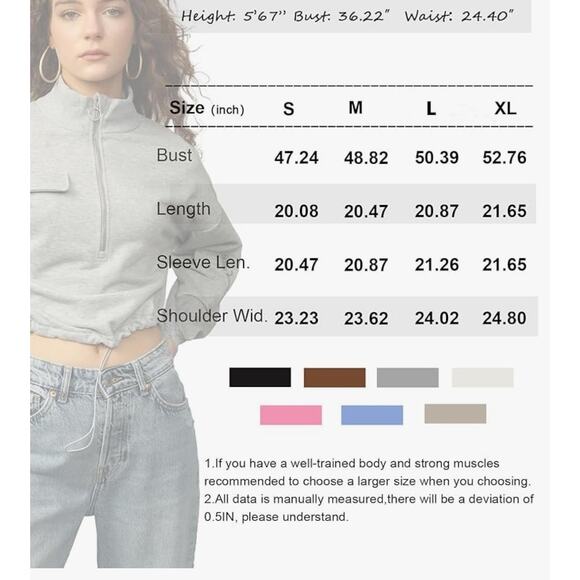 SILKWORLD Womens Half Zip Pullover Sweatshirt, Size XL - Picture 6 of 6